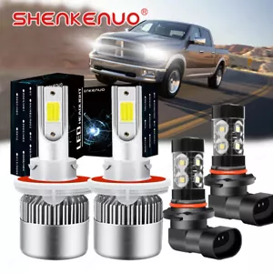 For 2004-2014 Ford F-150 6000K LED Headlight Hi/Lo + Fog Light 4 Bulbs Combo kit - Foto 1 di 11
