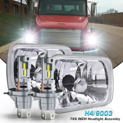 2PCS 7X6" 5X7" LED Headlight For Freightliner FL50 FL60 FL70 FL80 MT35 MT45 MT55 - Image 1 of 4