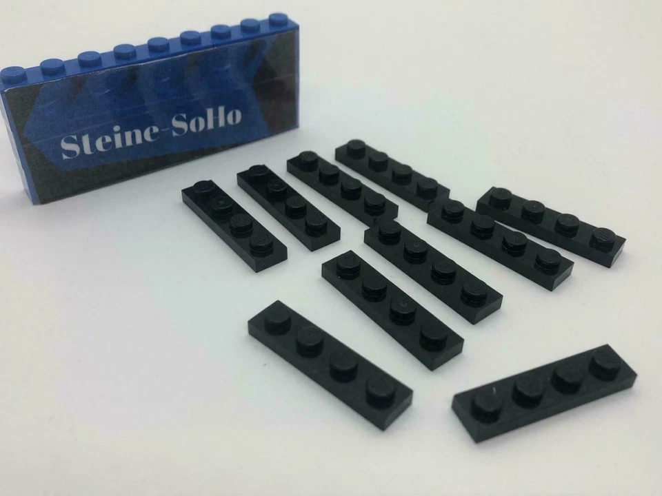 Lego (c) 10x 1x4 Platte - 3710 - schwarz - black - Star Wars - plate - Bild 1 von 1