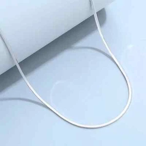 Collar de serpiente cuadrado de platino puro 950 para mujer de 0,6 mm 3,2-3,4 g/16,9 pulgadas - Imagen 1 de 6
