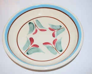 Robinson Ransbottom Pottery RUSTICWARE Master Pasta Bowl Stylized Tulips 14 1/2" - Picture 1 of 4