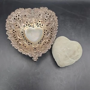 Vtg Gorham #956 Sterling Silver Heart Shaped Small Dish Pin Cushion 3.75x3.25" - Picture 1 of 23