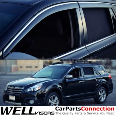 WellVisors Window Visors 2010-2014 For Subaru Outback Side Deflectors - Image 1 of 4