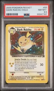 Dark Raichu Team Rocket 83/82 Holo Unlimited Secret Rare PSA 8.5 RARE - Picture 1 of 3