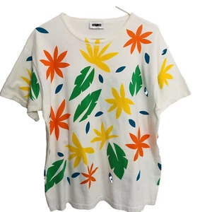 Vintage 80s Gitano Womens Size L 44" Bust Bold Print Single Stitch T-shirt Top - Picture 1 of 10