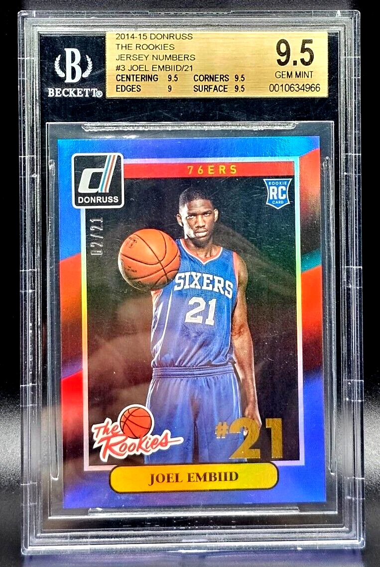 Joel Embiid Grade 9.5 Basketball Rookie Sports Trading Cards