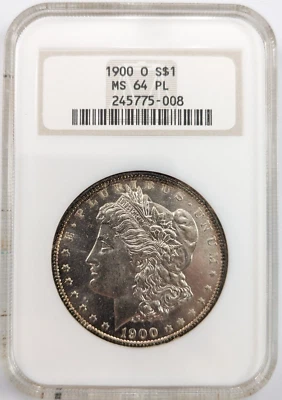 1900-O Morgan Silver Dollar NGC MS 64 PL OLD FATTY Prooflike Flashy Mirrors - Image 1 of 4