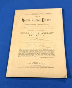 1890 Booklet "Solar & Planetary Evolution" Garrett P. Serviss, 22 pags, Images - Picture 1 of 14