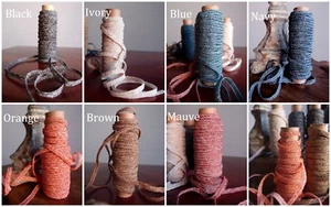 1/4" Faux Linen Braided Ribbon Flat Cord 10 yards - Colors - Picture 1 of 8