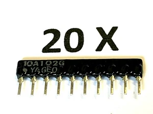 1K, Arrays, 9x1K, 10p, 2%, 1/8W, SIL 10-9 1,0K, RNL10A-1K, YAGEO,Netzw. 20 Stück - Bild 1 von 3