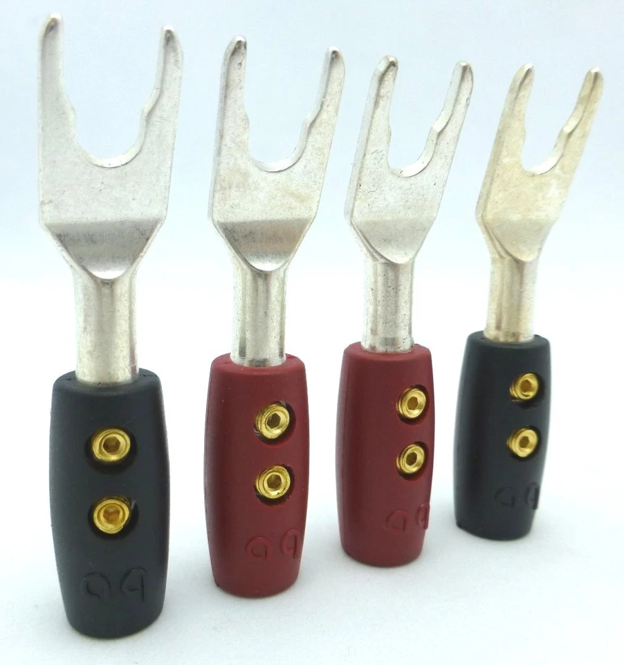 Audioquest CF-Spade Set of 4 Red/Black Silver Spades  - Image 1 of 1
