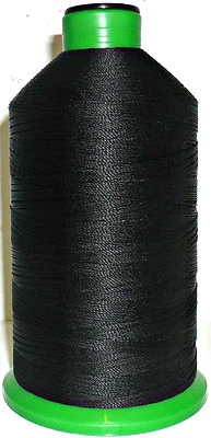 STRONG BONDED NYLON THREAD 20'S, BLACK 1600 METRES , SOMABOND THREADS, FREE P&P