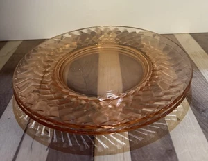 Vintage Rosa Depression Brotteller Waben/Sechskant Optik Jeannette Glas 1929 - Bild 1 von 3