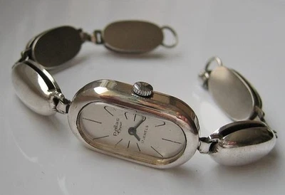 DAU Damen Armbanduhr "Pallas" in 800 er Silber Uhr Handaufzug Marke - Bild 1 von 4