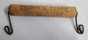 Vintage Holz Werbung Tasche Griff Vesper A Leach Rockland Maine  - Bild 1 von 6
