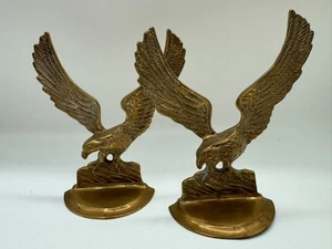 Vintage Brass Eagle in Flight Solid Brass Bookends Set Of 2 USA United States - Bild 1 von 6