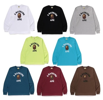 A BATHING APE Men's COLLEGE L/S TEE 1L80111001 b - Image 1 of 4