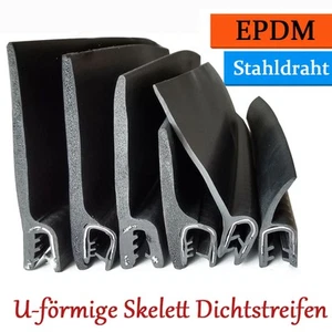   EPDM Gummi U-förmige U-Profil Dichtung Streifen Gummidichtung Staub&Wasserdich - Picture 1 of 25