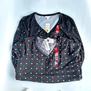 Set Pigiama Donna Charter Club Taglia XXL Maglia Elasticizzata Henley Scollo V Top - Foto 1 di 3