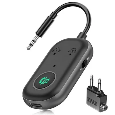 Transmisor Receptor Bluetooth Adaptador Inalámbrico 3.5MM Conector Auxiliar, Doble Conexión Foto 1 de 4