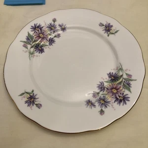 ROYAL WINCHESTER Pink Purple Daisies Salad Plate Fine Bone China - ENGLAND E2 - Picture 1 of 4