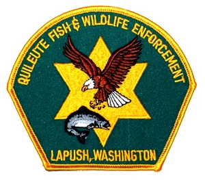 LA PUSH - QUILEUTE FISH & WILDLIFE ENFORCE - WASHINGTON WA TRIBAL Police Patch - Picture 1 of 1