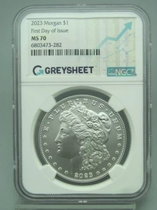 Morgan Silver Dollar 2023 NGC MS 70 primo giorno di emissione - Foto 1 di 8