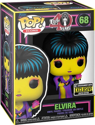 Funko POP! ELVIRA #68 EXCLUSIVE LE BLACKLIGHT Icons NEW +Protector Near Mint - Image 1 of 4