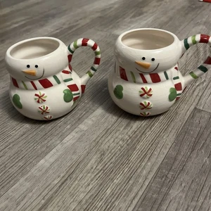 2 Tazze Natalizie Caffè Cacao Caldo Pupazzo di Neve - Foto 1 di 13