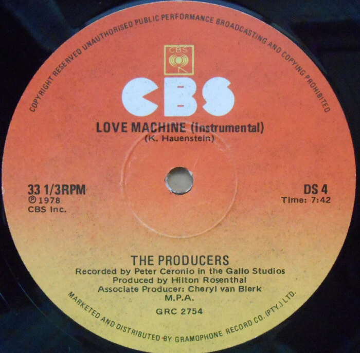 The Producers Rare Sth African 12" Love machine EX '78 CBS DS4 Disco Soul funk - Image 1 of 1