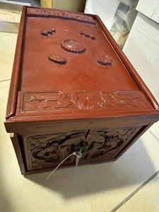 Antique Chinese Scholars Calligraphy Travel Desk Wooden Box Qing Dynasty - Picture 1 of 8