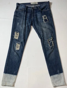 Preowned- Vintage Etienne Marcel Two Toned Distressed Jeans Womens (Size 27) - Picture 1 of 9