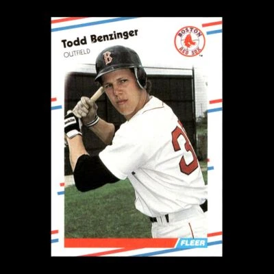 Todd Benzinger 1988 Fleer Rookie Boston Red Sox #344 R326T 42 - Image 1 of 2