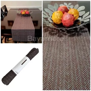 IKEA HOSTKVALL Table-runner, Brown/Gray 1' 2" × 125" 100% cotton BRAND NEW - Picture 1 of 4