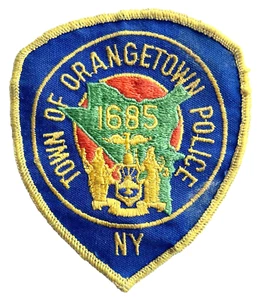 PARCHE DE HOMBRO DE TELA DE LA POLICÍA DE LA CIUDAD DE ORANGETOWN DE NUEVA YORK DE COLECCIÓN - Imagen 1 de 3