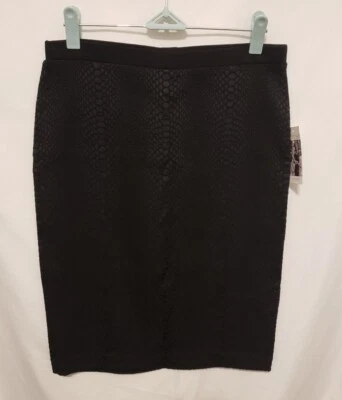Falda Lápiz Karen Kane XS Negra Patrón Piel de Serpiente Tirar hasta la Rodilla Foto 1 de 4