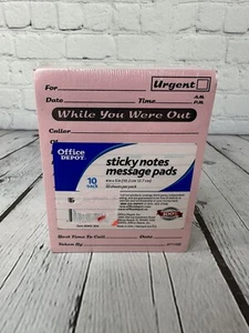 Office Depot Sticky Notes Message Pads 10 Pack 4”x 5” While You Were Out NEW! - Picture 1 of 5