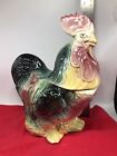 AMERICAN BISQUE COOKIE JAR ROOSTER CHICKEN VINTAGE USA LARGE EARLY AMERICANA