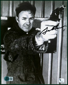 GENE HACKMAN Signed 8x10 Popeye Doyle Aiming Gun Photo The French Connection BAS - Picture 1 of 2