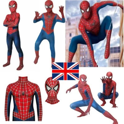 Kids Xmas Spiderman Tobey Maguire Cosplay Costume Kids Jumpsuit cosplay suits UK - Image 1 of 4