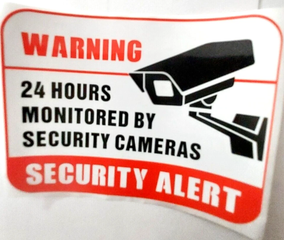 12x Security Video Surveillance Stickers camera in use decal warning - Image 1 of 1