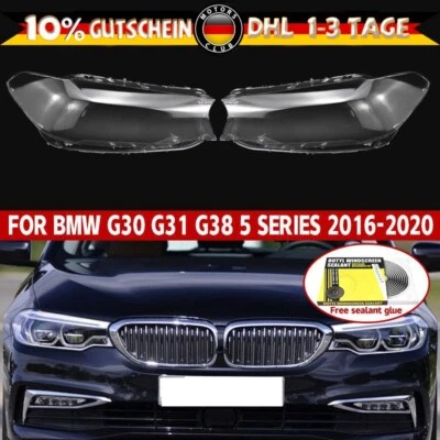 Für BMW G30 G31 G38 5er Serie 2016-2020 Scheinwerferglas Glasabdeckung Klar+Blau - Bild 1 von 4