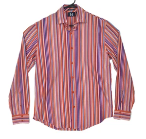 Camisa Tommy Hilfiger Para Hombre Talla L Prendas de Punto de Lujo Manga Larga Rayas Colorida - Imagen 1 de 6