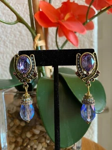 Heidi Daus April In Paris Drop Earrings Stunningly Pretty SWAROVSKI CRYSTALS - Picture 1 of 5