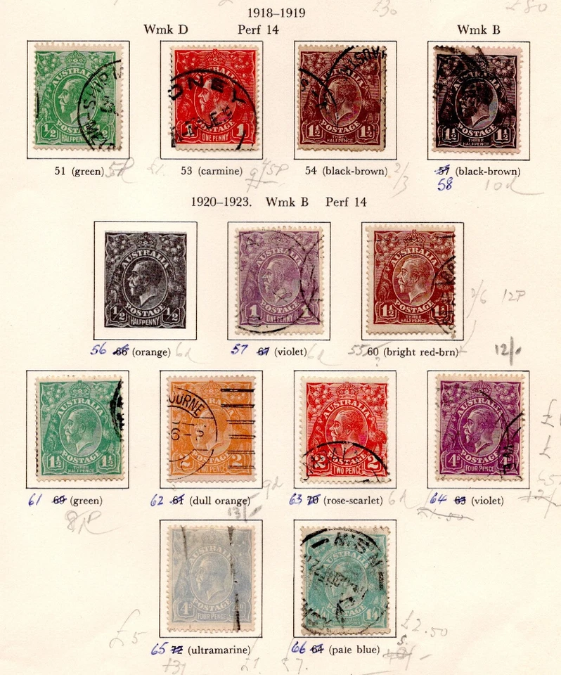 1918-23 Australia KG5 Set Very Fine Used - Image 1 of 1