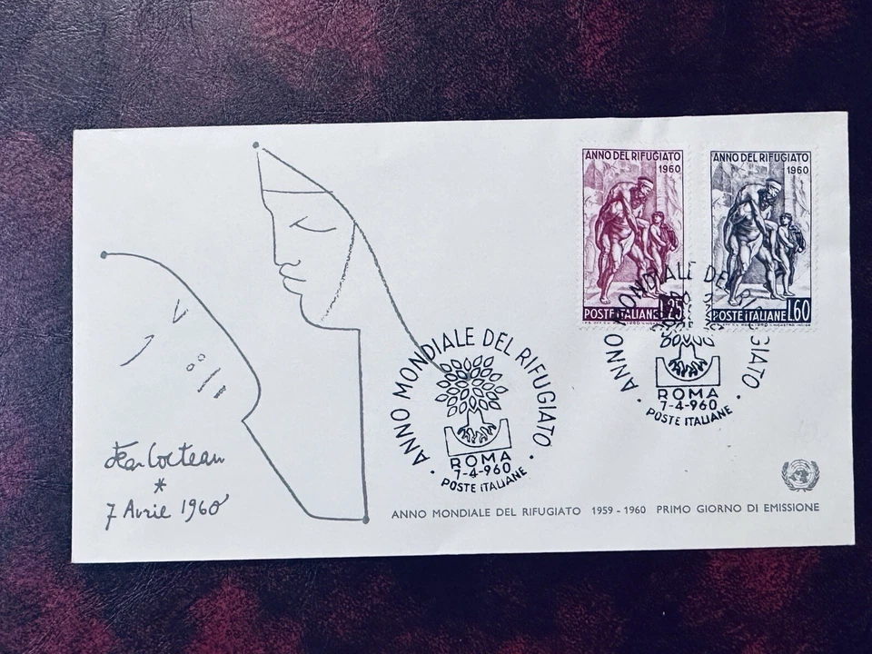 ITALY 1960 FDC WORLD REFUGEE YEAR ROMA POSTMARK - Image 1 of 2