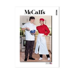 CHEF SEWING PATTERN McCalls 8332 S-XXL Unisex Pants Shirt Apron Costume Uncut . - Picture 1 of 8