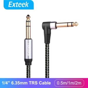 Balanced 1/4" / 6.35mm TRS Cable Angle Jack - Stereo - 90 degree - Picture 1 of 13