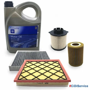 Kit Tagliando 4 Filtri + 5 Litri Olio Originale GM 5w30 Opel Meriva B 1.7 CDTi - Imagen 1 de 3