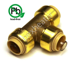 (10)1/2" TEE SHARKBITE ESTILO PUSH FIT COBRE PEX CPVC Push'N'Connect SIN PLOMO - Imagen 1 de 2